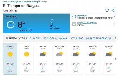 Прогноз погоды в Бургосе на неделю. Температура от -2 до 10°C — CostaSpain.net Прогноз погоды в Бургосе на неделю. Температура от -2 до 10°C